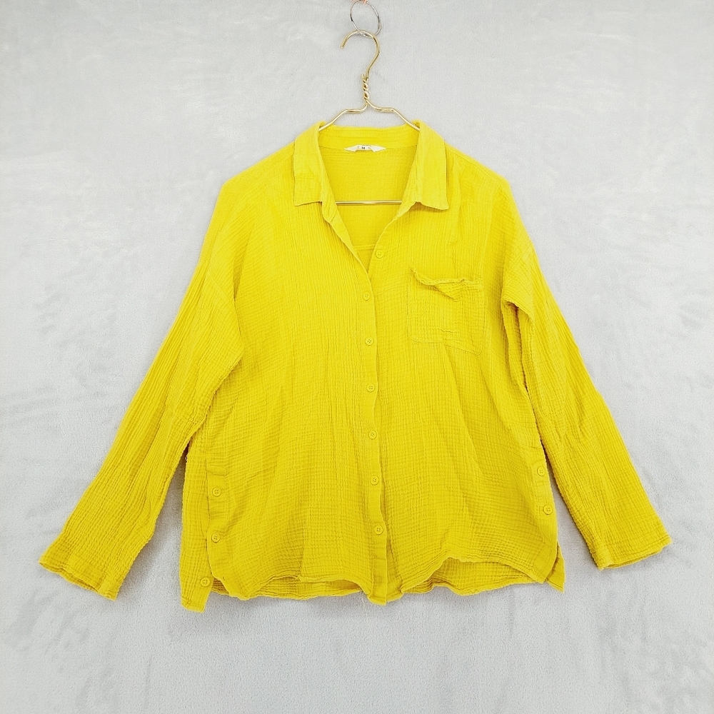Jack by BB Dakota Yellow Cotton Button-Up Shirt Long Sleeve P5490